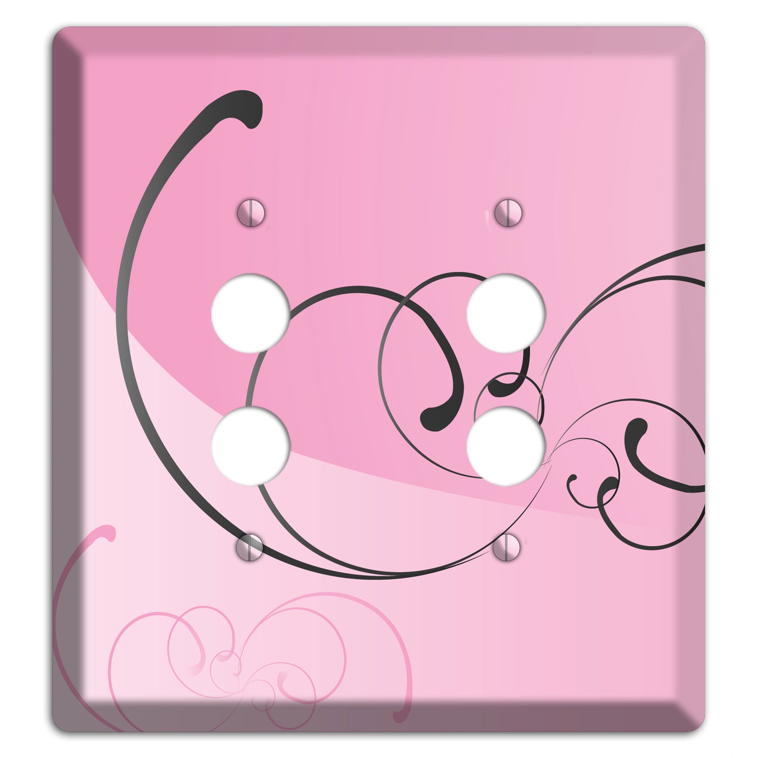 Pink Swoop 2 Pushbutton Wallplate