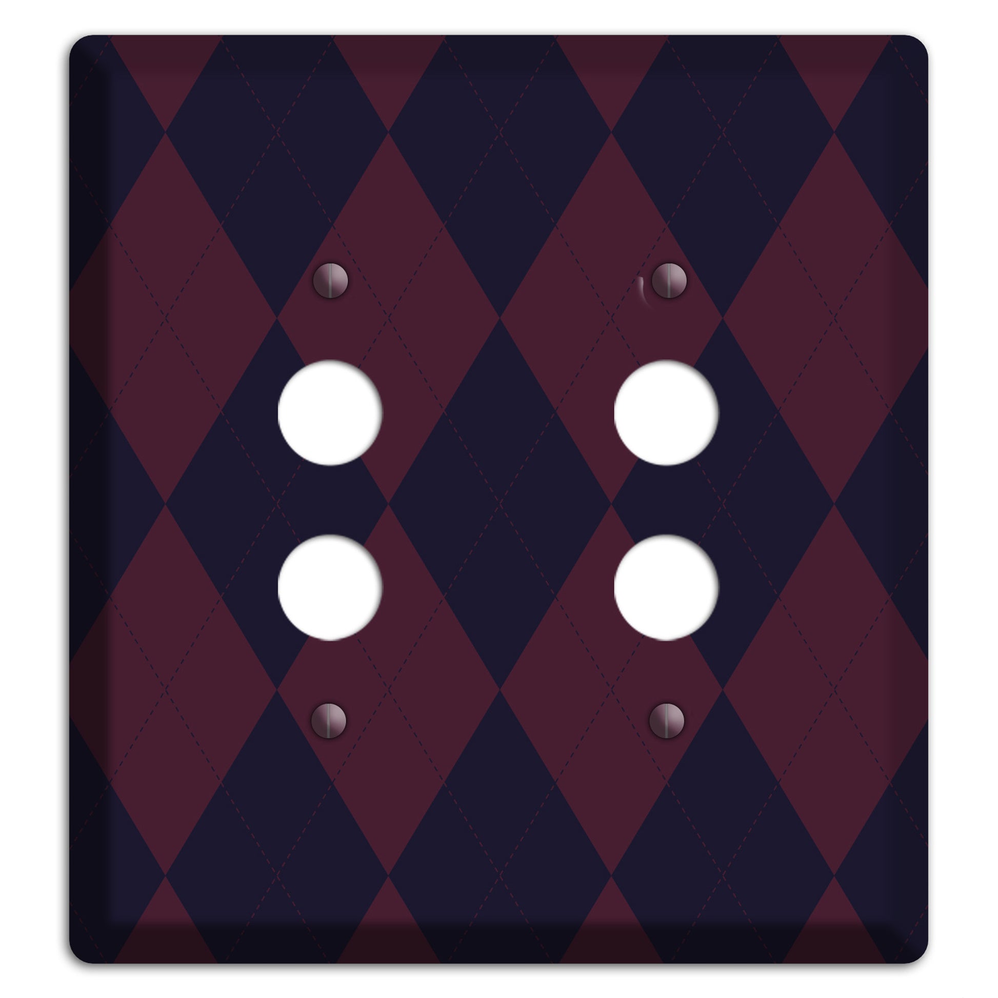 Dark Purple Argyle 2 Pushbutton Wallplate