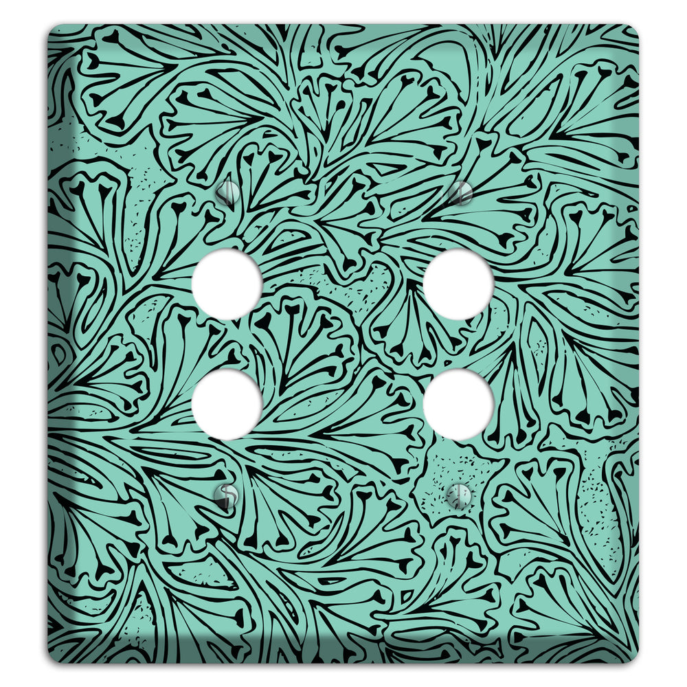 Deco Olive Interlocking Floral 2 Pushbutton Wallplate