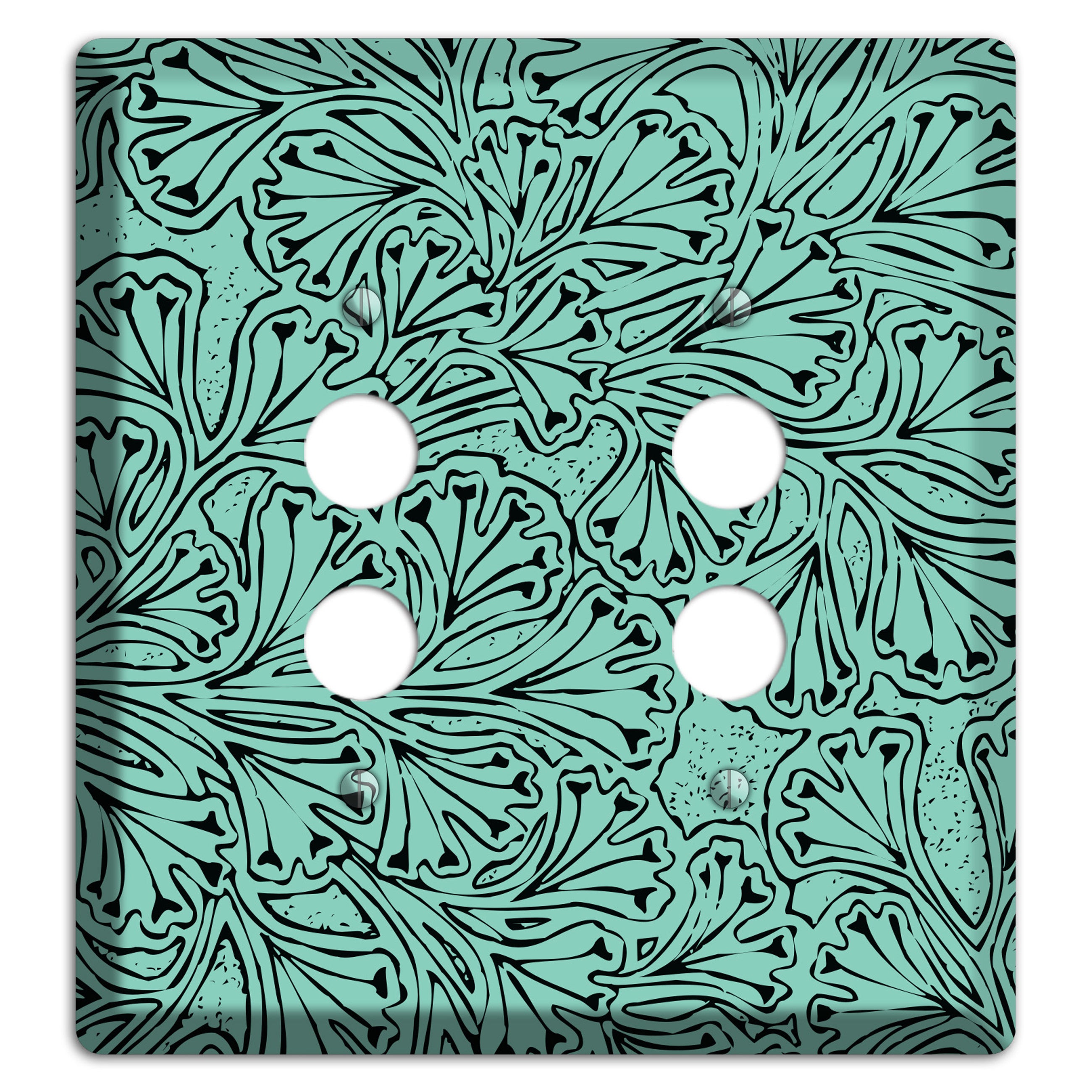 Deco Olive Interlocking Floral 2 Pushbutton Wallplate