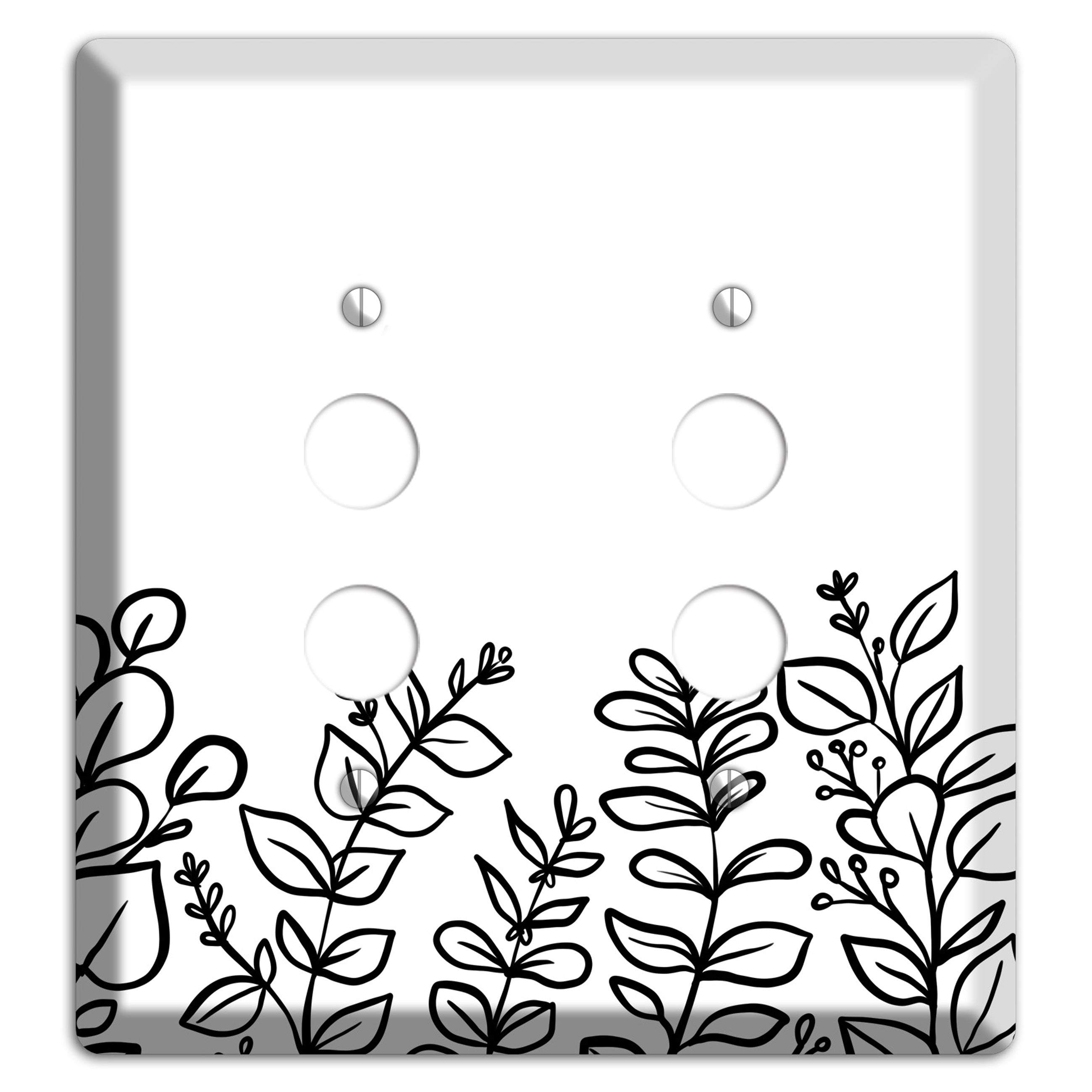 Hand-Drawn Floral 13 2 Pushbutton Wallplate