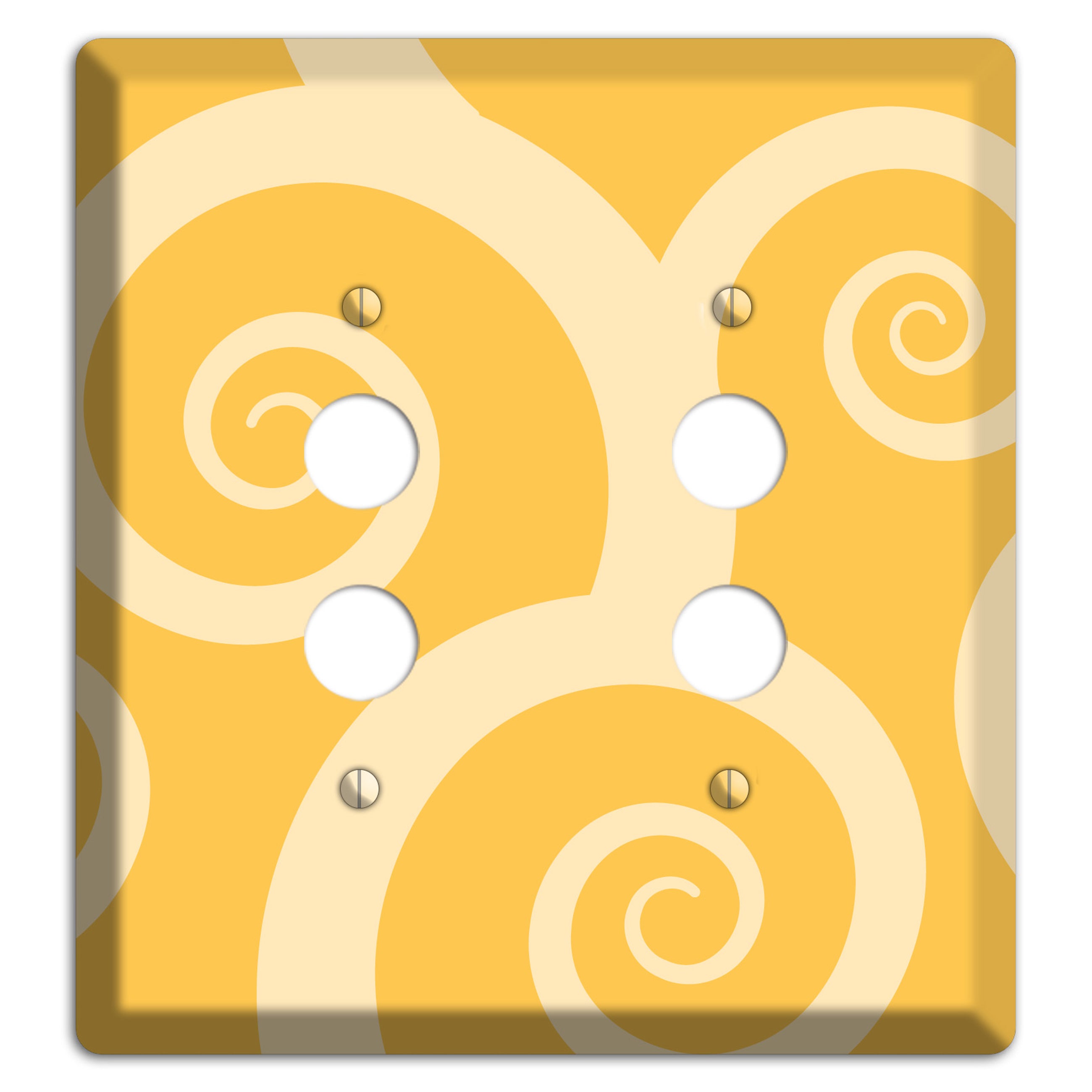 Yellow Tones Large Swirl 2 Pushbutton Wallplate