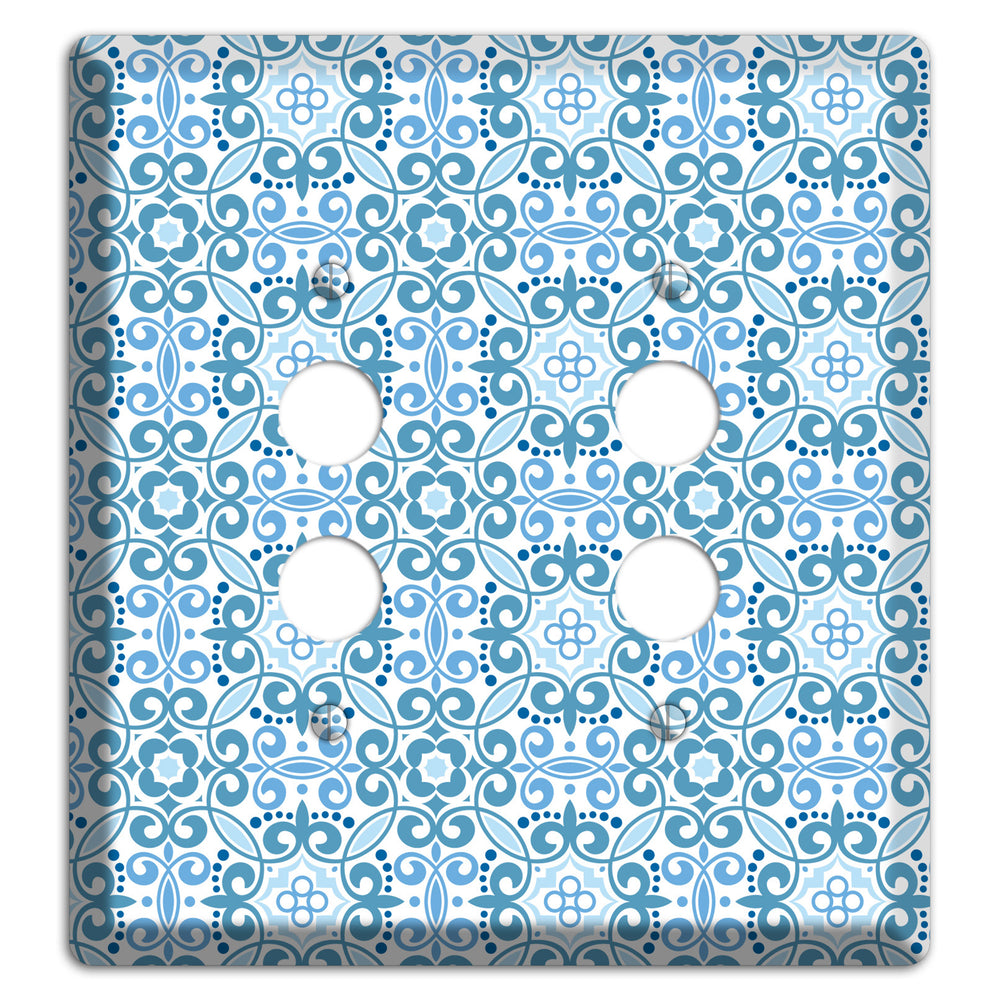 Multi Blue Foulard 2 Pushbutton Wallplate