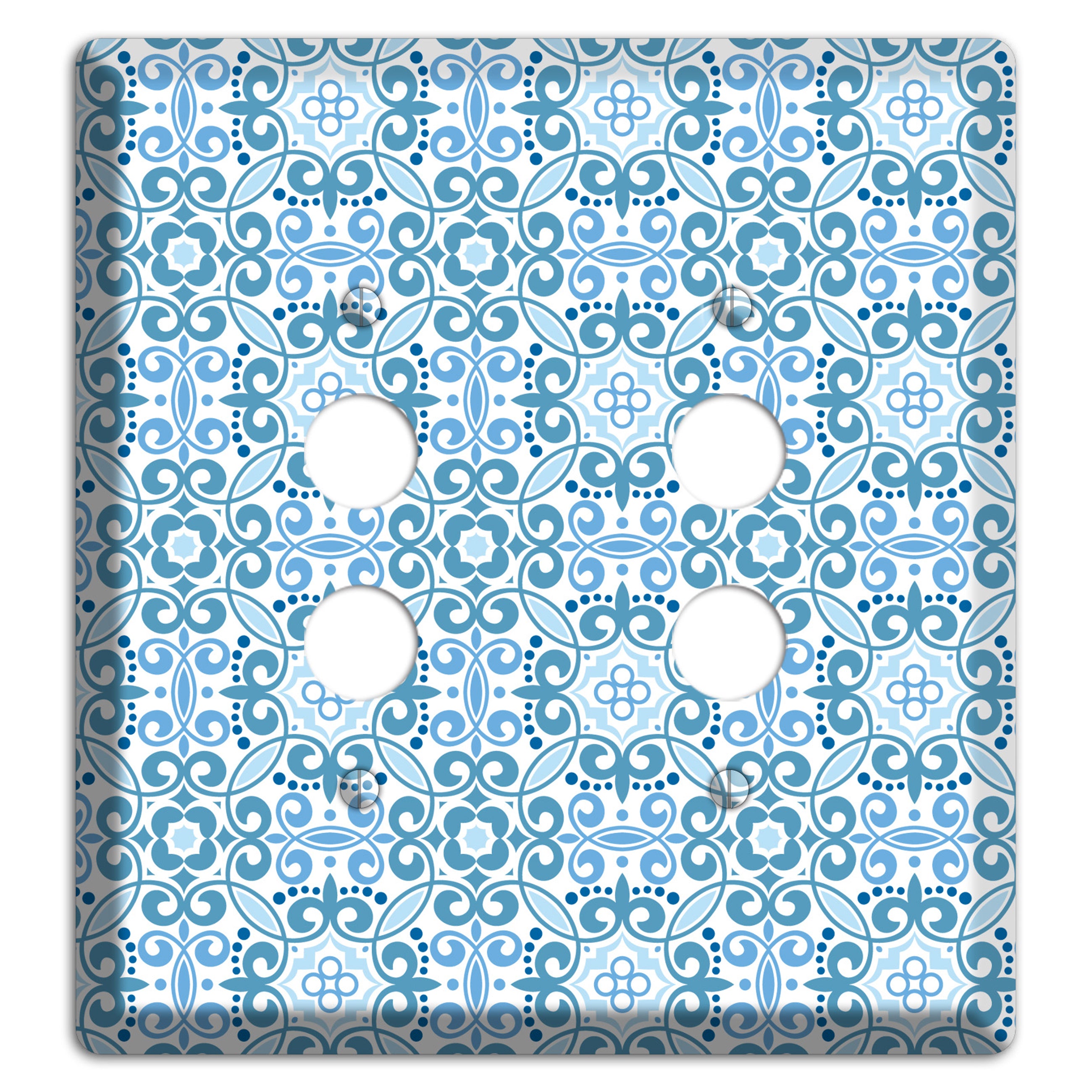 Multi Blue Foulard 2 Pushbutton Wallplate