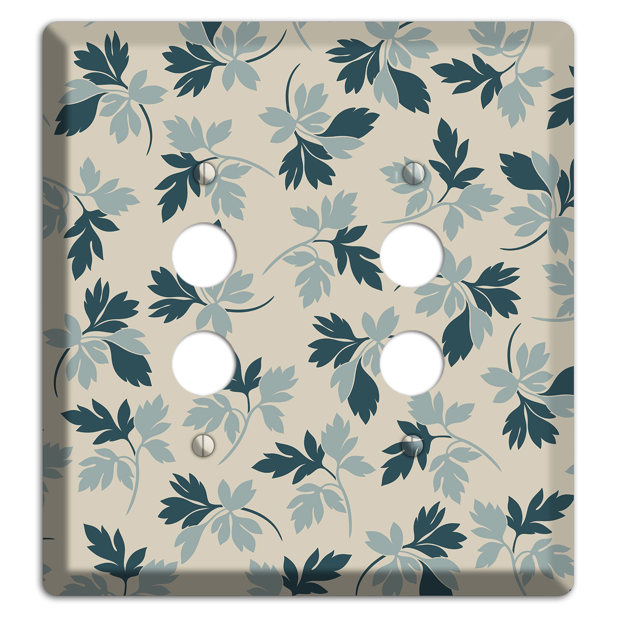Blue Leaves 2 Pushbutton Wallplate