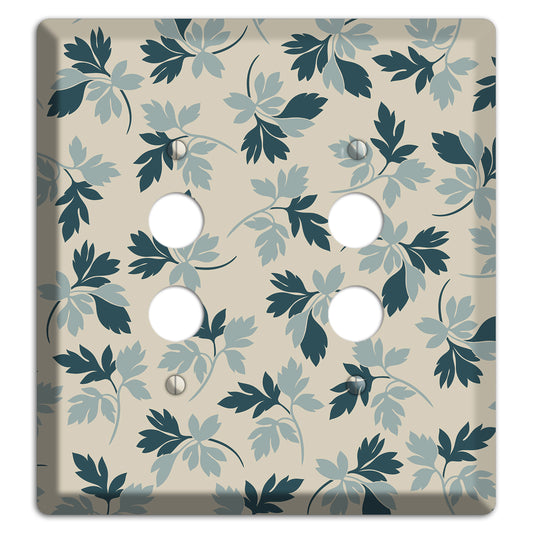 Blue Leaves 2 Pushbutton Wallplate