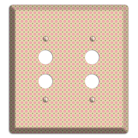 Beige with Pink Stars 2 Pushbutton Wallplate