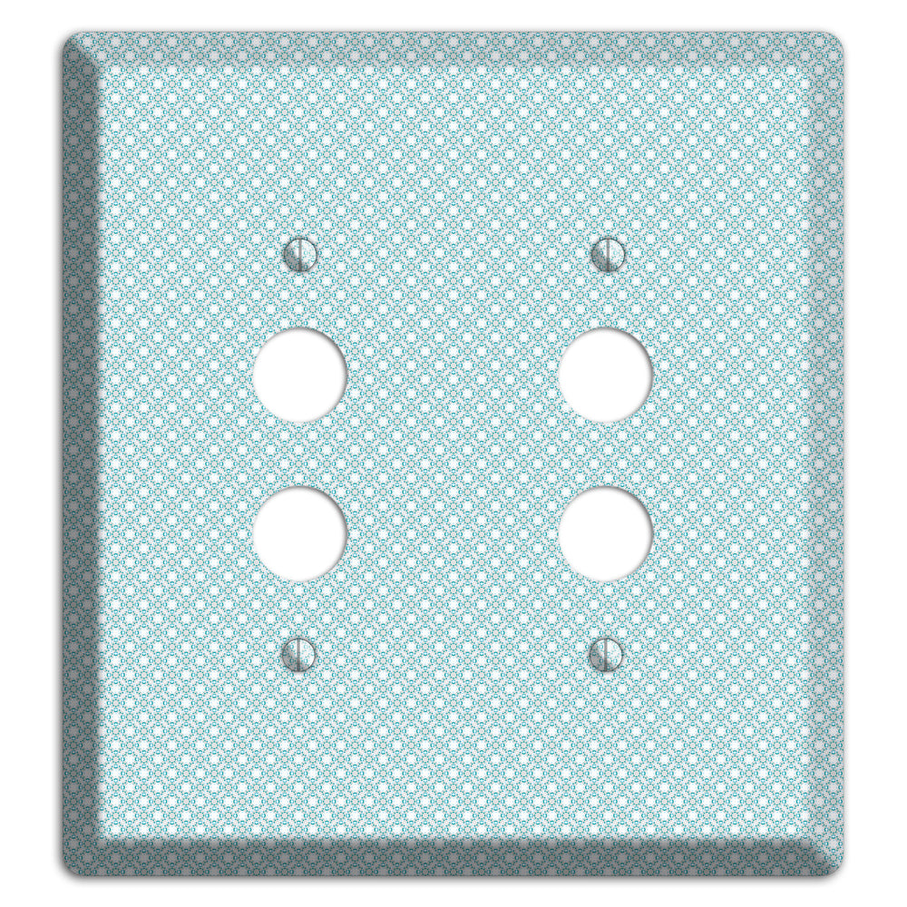 Light Blue Geometric 2 Pushbutton Wallplate