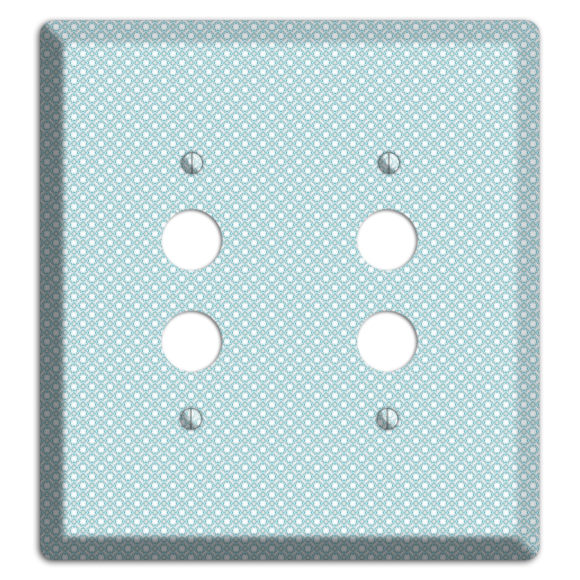 Light Blue Geometric 2 Pushbutton Wallplate