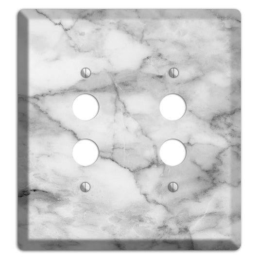 Gray and White Marble 2 Pushbutton Wallplate