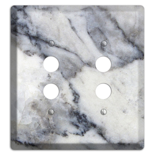 White and Grey Marble 2 Pushbutton Wallplate