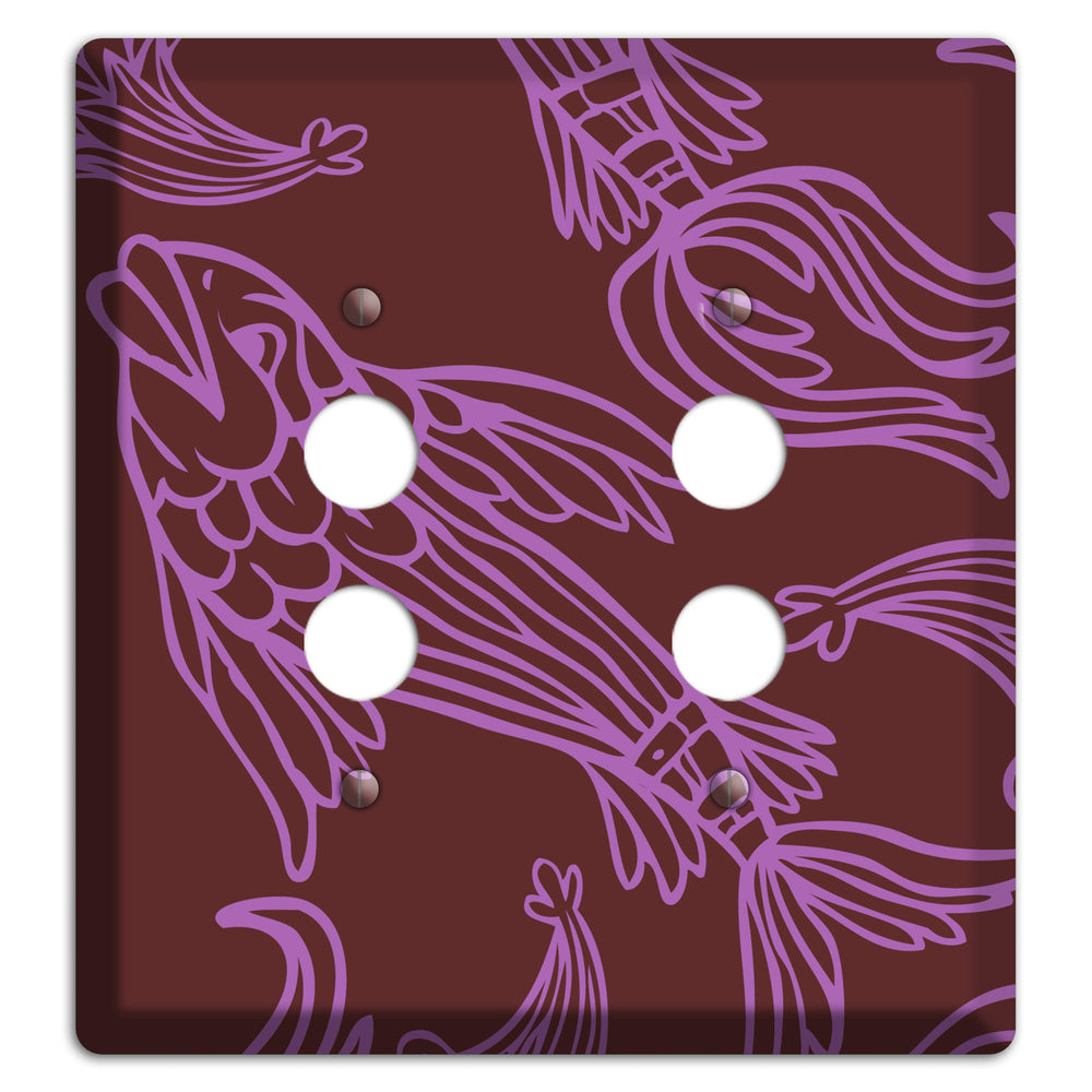 Purple and Pink Koi 2 Pushbutton Wallplate