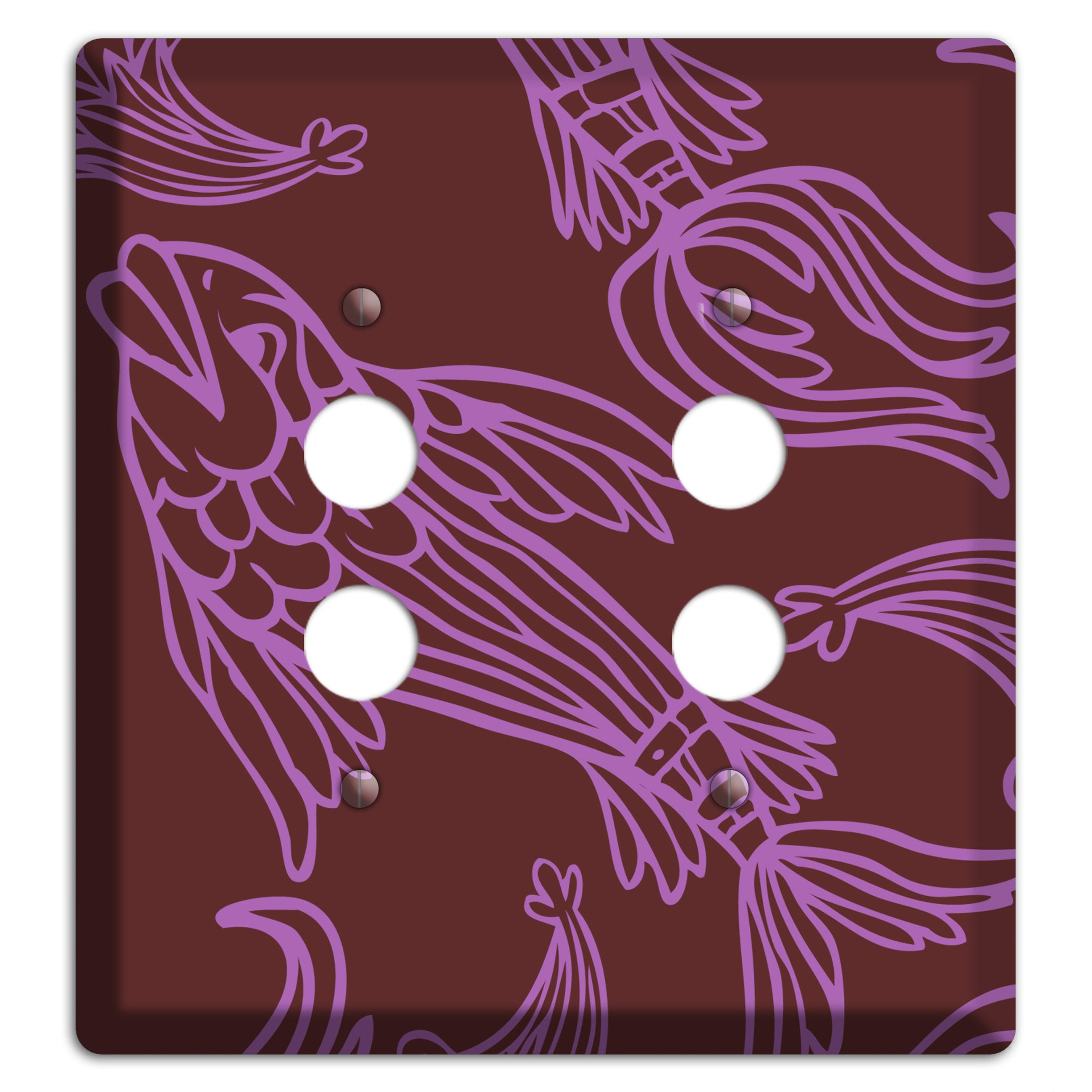 Purple and Pink Koi 2 Pushbutton Wallplate