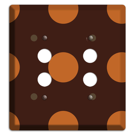 Brown with Umber and Brown Multi Tiled Medium Dots 2 Pushbutton Wallplate