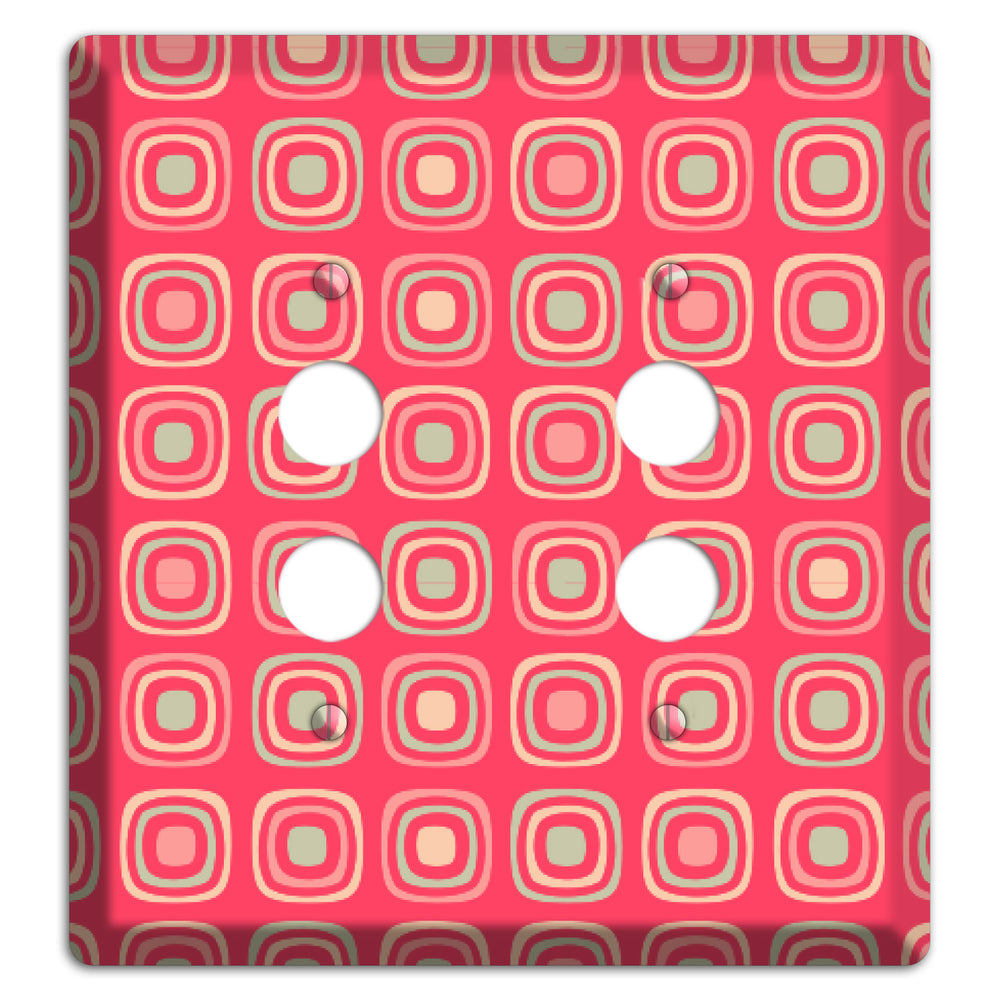 Multo Pink Retro Squares 2 Pushbutton Wallplate