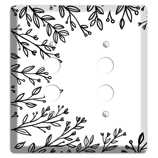 Hand-Drawn Floral 27 2 Pushbutton Wallplate