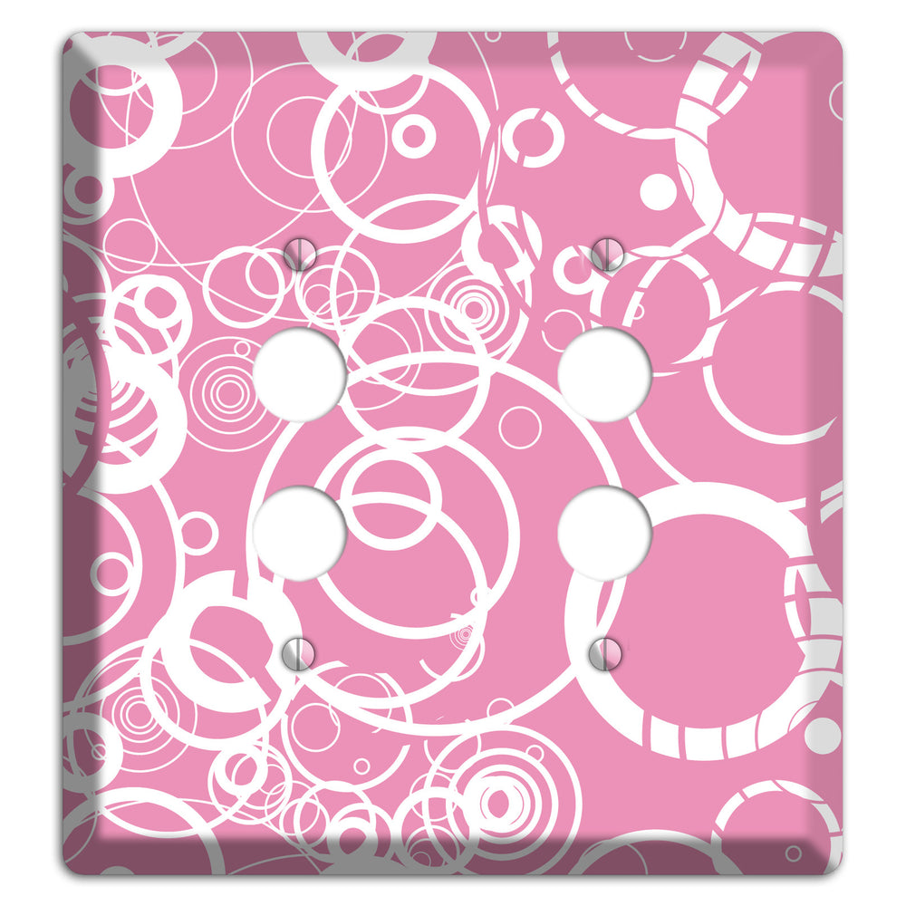 Light Pink Circles 2 Pushbutton Wallplate
