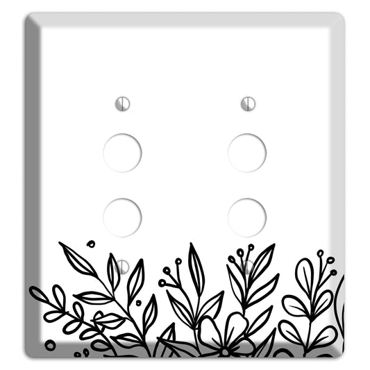 Hand-Drawn Floral 11 2 Pushbutton Wallplate