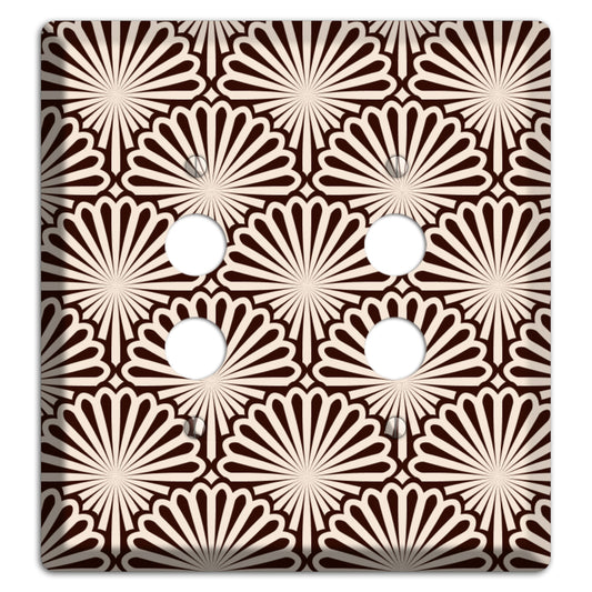 Black and White Deco Scallop Fans 2 Pushbutton Wallplate