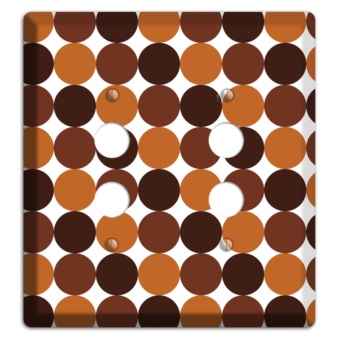Multi Brown Tiled Dots 2 Pushbutton Wallplate