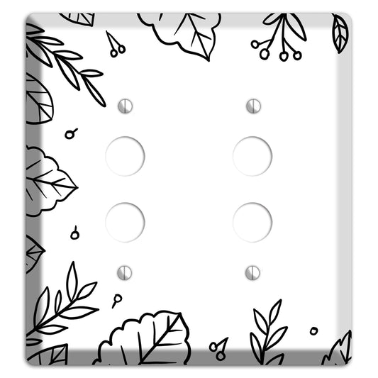 Hand-Drawn Floral 34 2 Pushbutton Wallplate