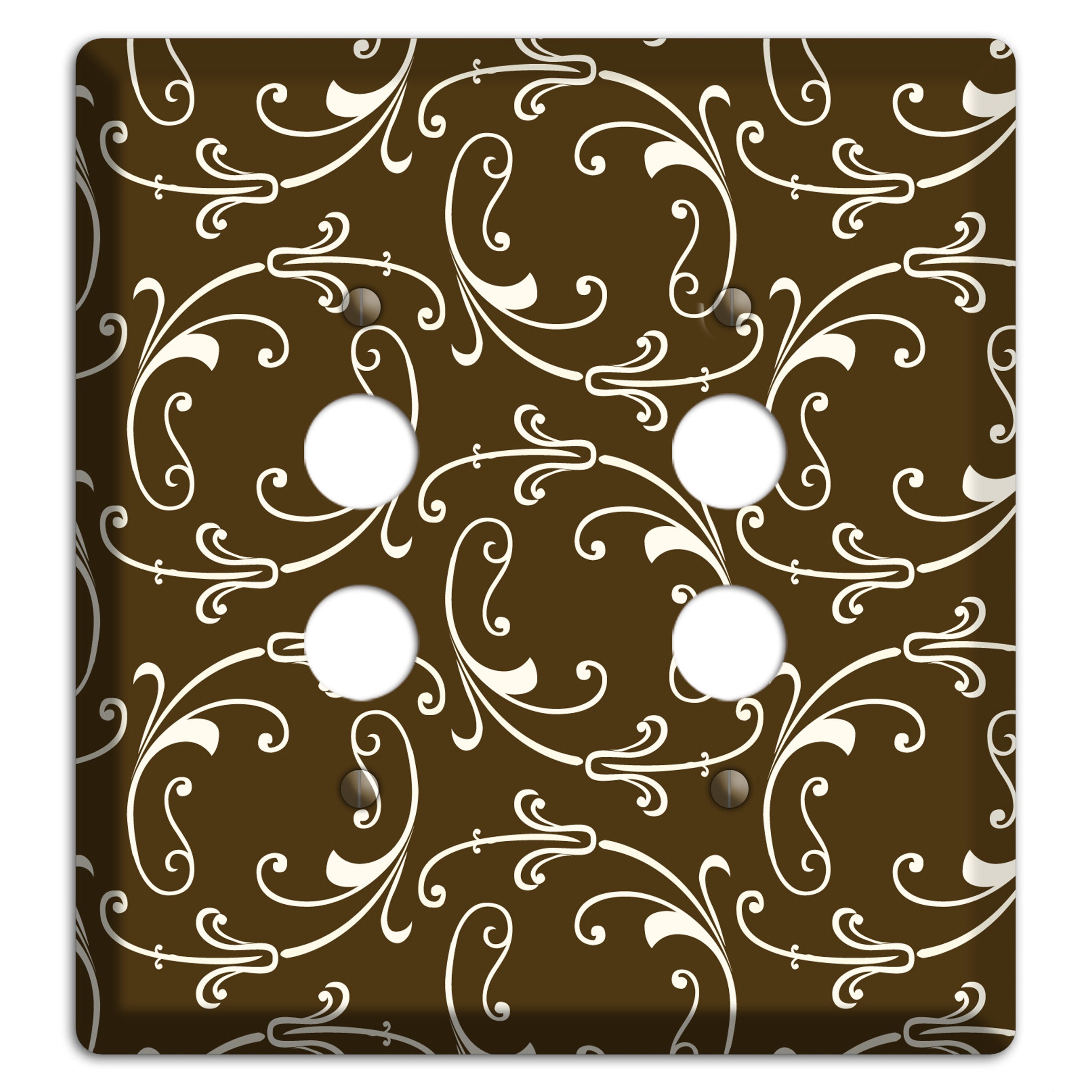 Brown Victorian Sprig 2 Pushbutton Wallplate