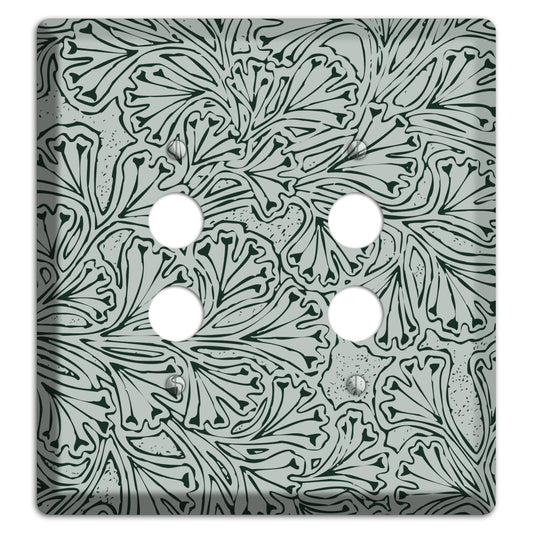 Deco Grey Interlocking Floral 2 Pushbutton Wallplate