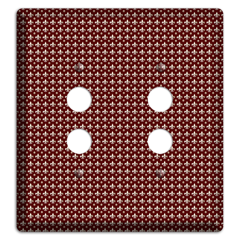 Brown Fleur de Lis 2 Pushbutton Wallplate