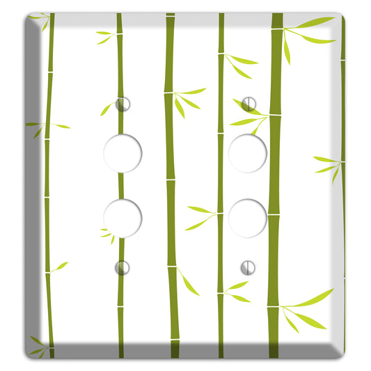 Green And White Bamboo 2 Pushbutton Wallplate