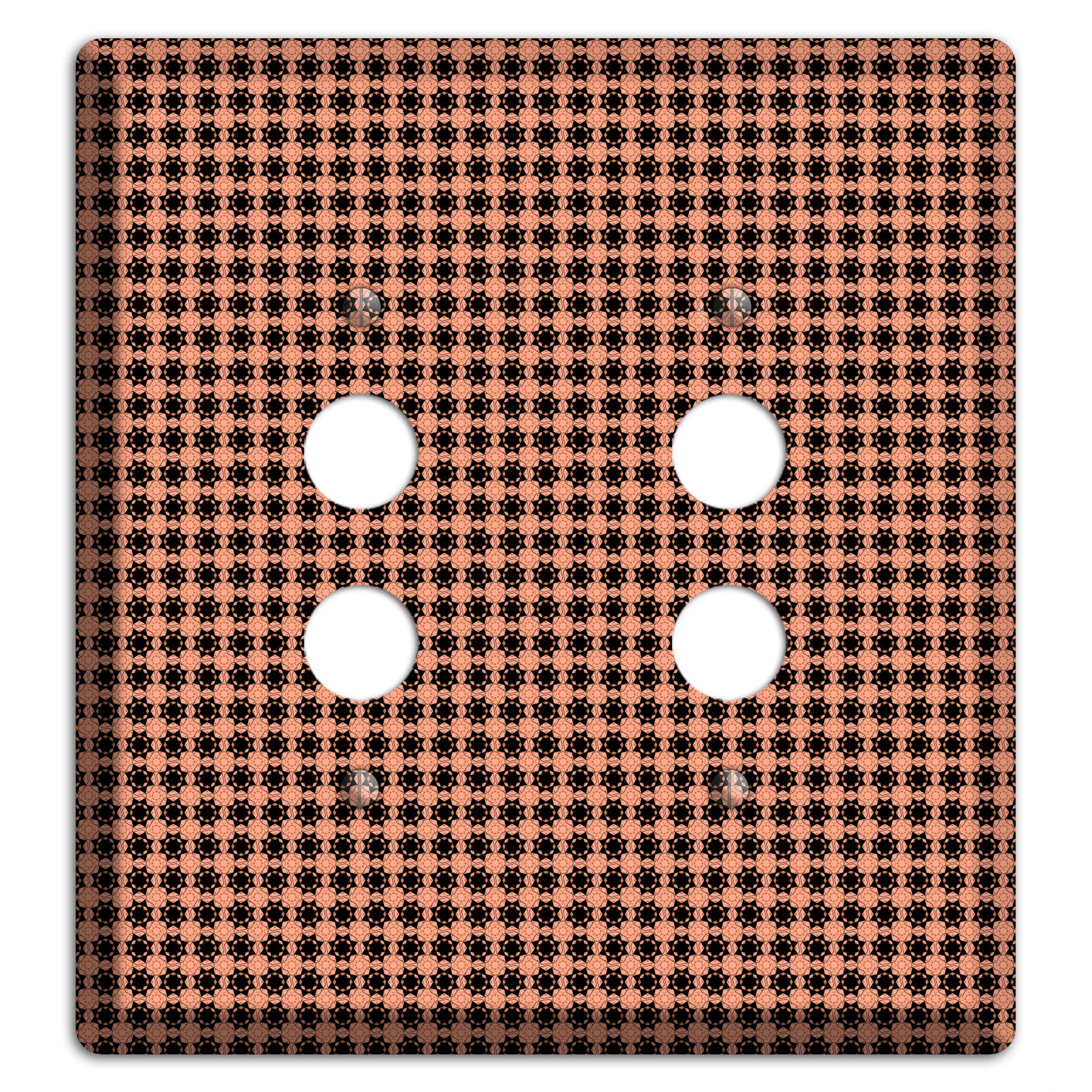 Coral and Black Arabesque 2 Pushbutton Wallplate