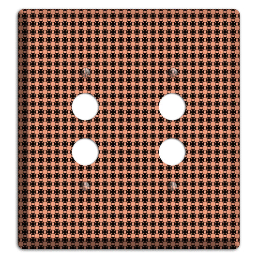 Coral and Black Arabesque 2 Pushbutton Wallplate