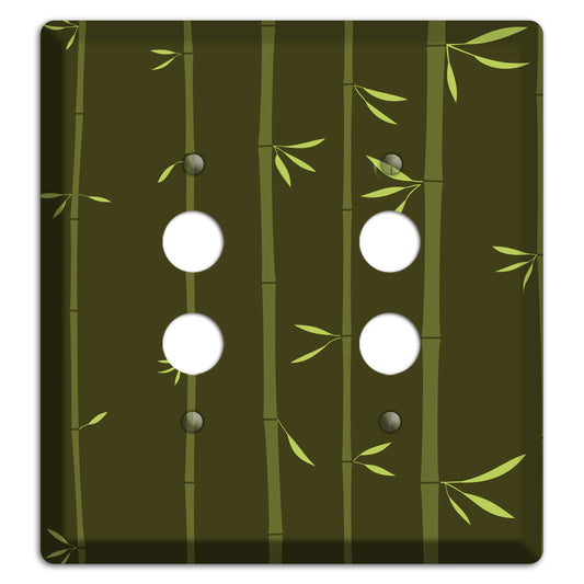 Dark Green Bamboo 2 Pushbutton Wallplate