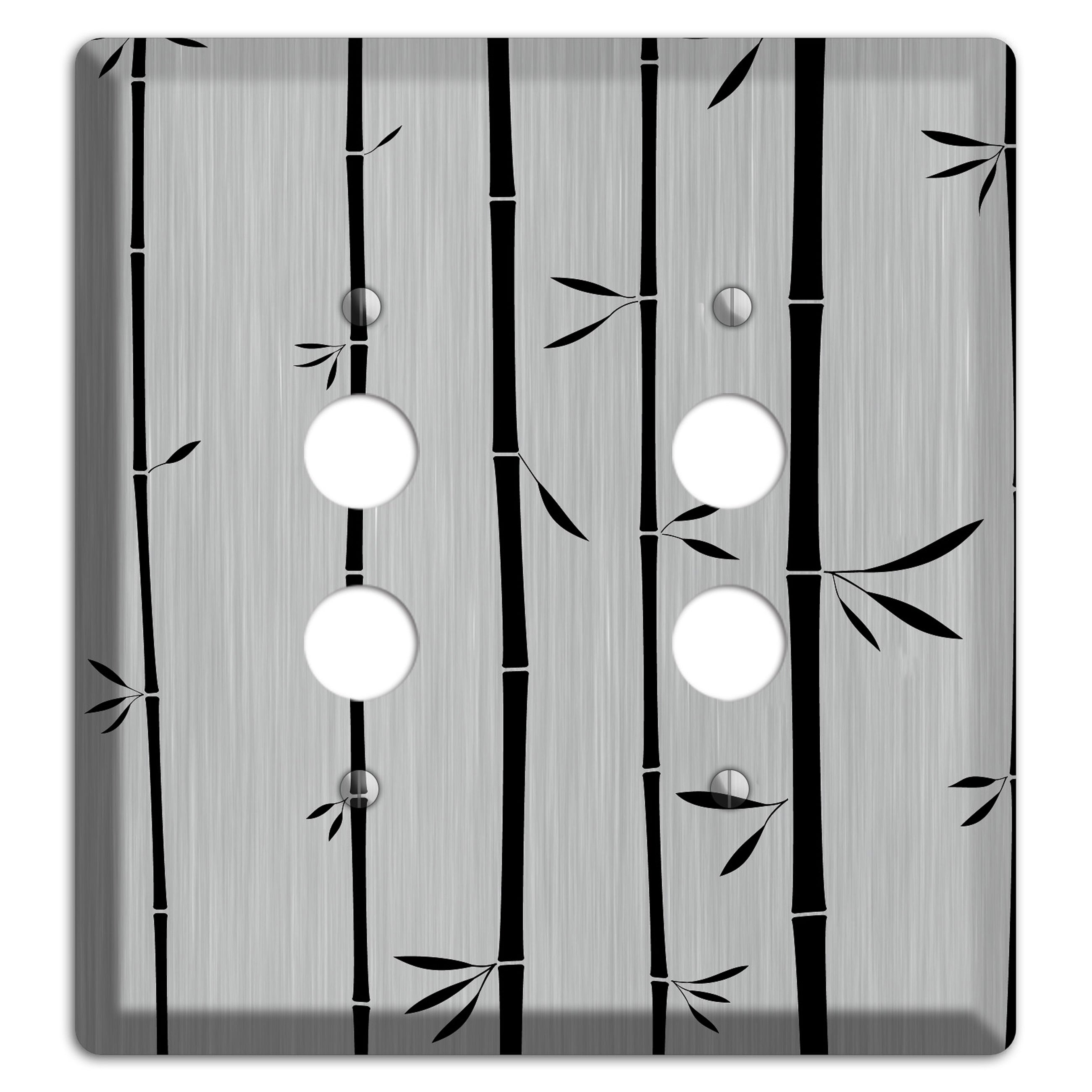 Bamboo  Stainless 2 Pushbutton Wallplate