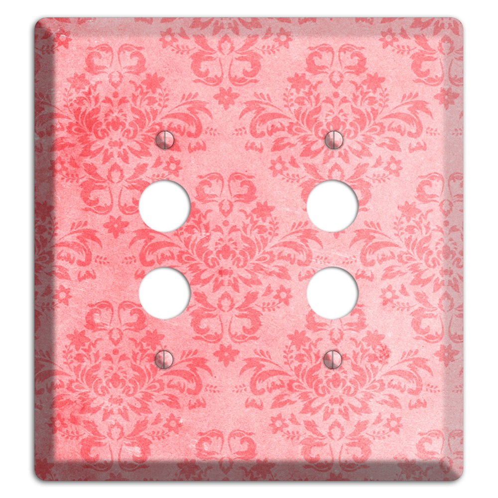 Rose Bud Soft Coral 2 Pushbutton Wallplate