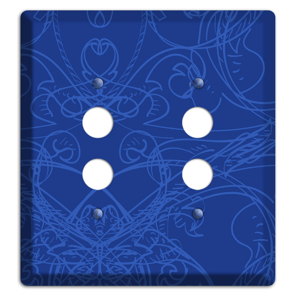 Blue Deco Sketch 2 Pushbutton Wallplate