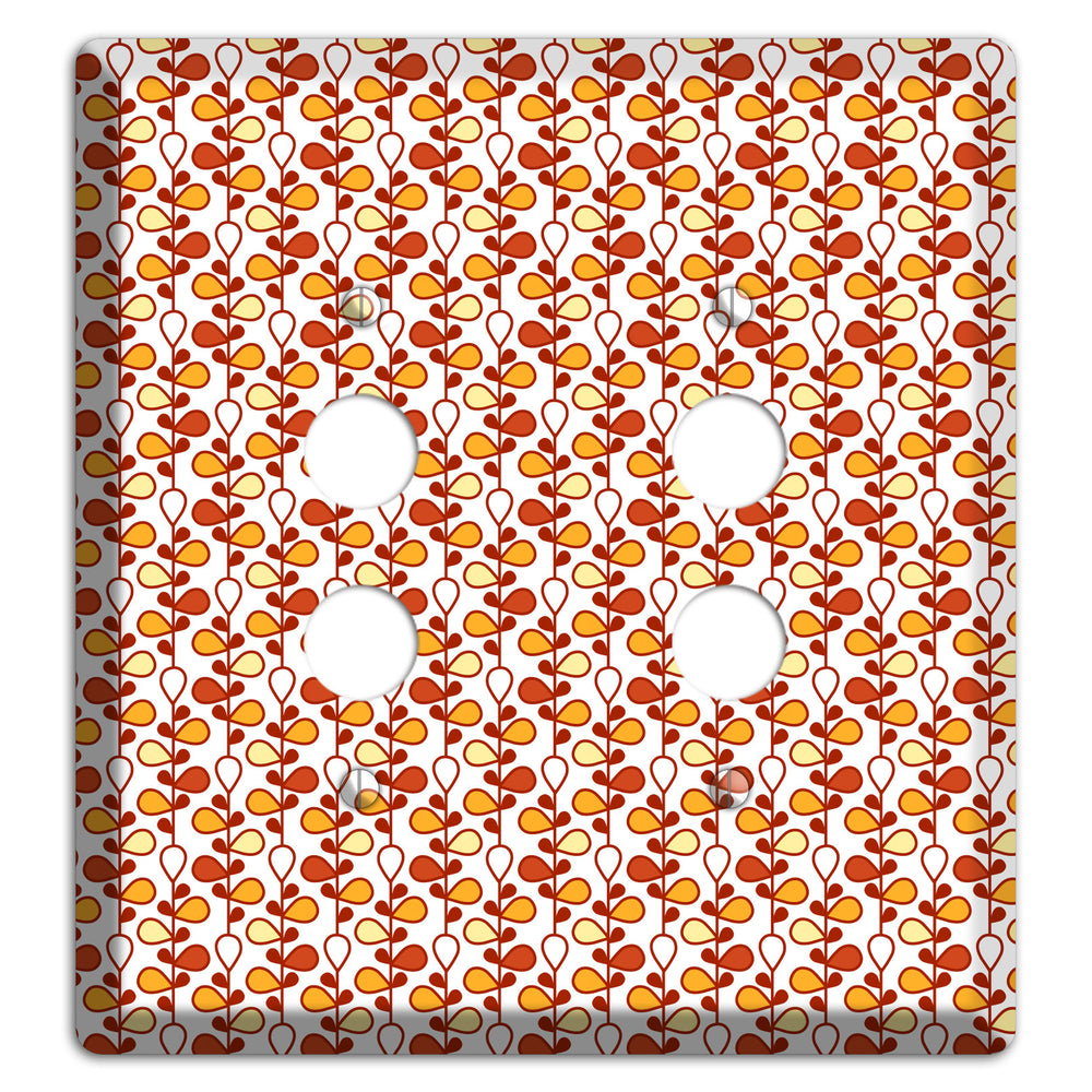 White Teardrop Vine 2 Pushbutton Wallplate