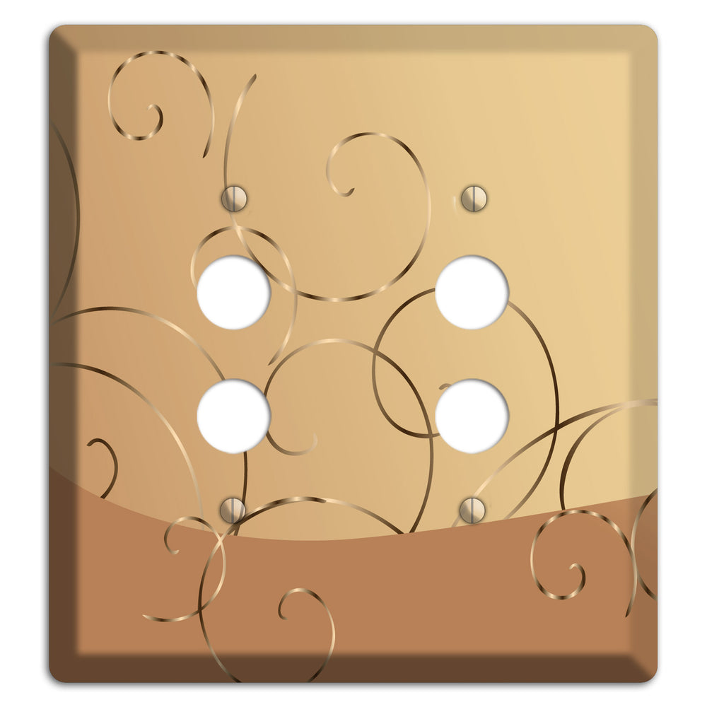 Light Brown and Beige Swirl 2 Pushbutton Wallplate