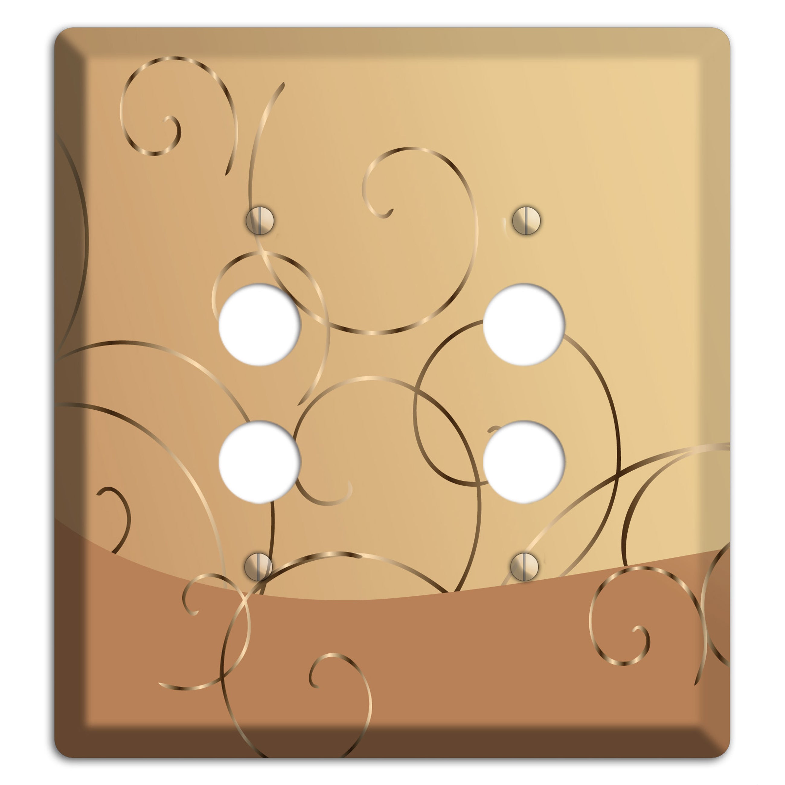 Light Brown and Beige Swirl 2 Pushbutton Wallplate