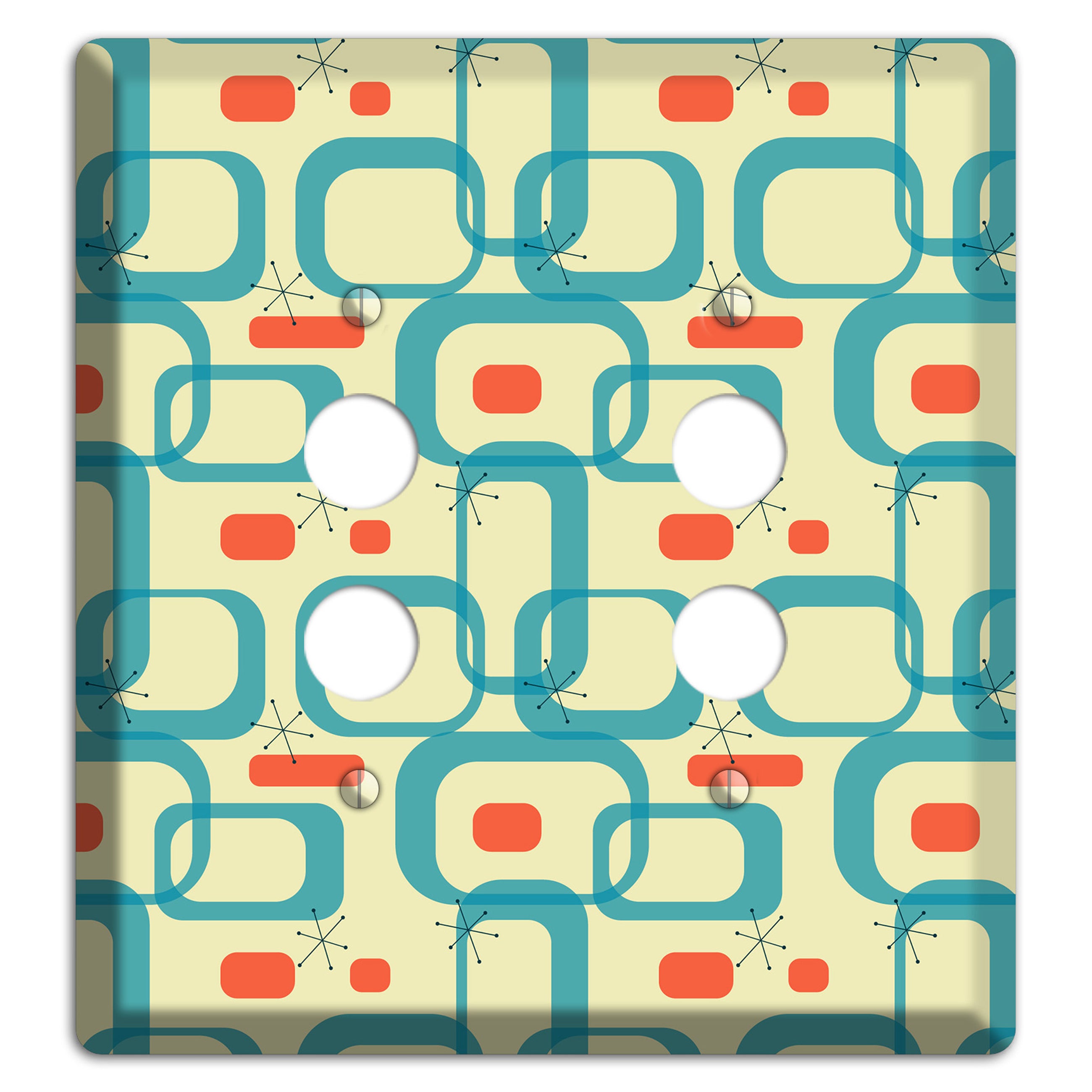 Blue and Yellow Oval 2 Pushbutton Wallplate
