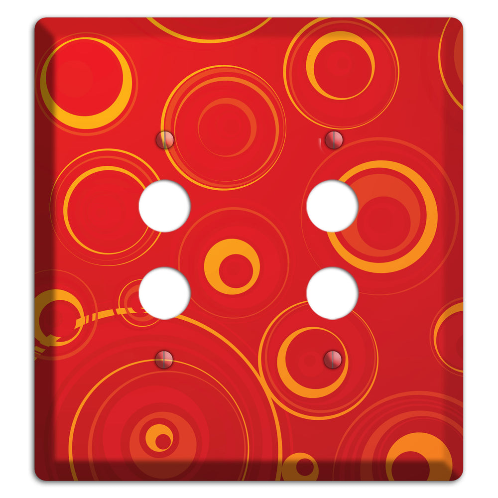 Red Circles 2 Pushbutton Wallplate
