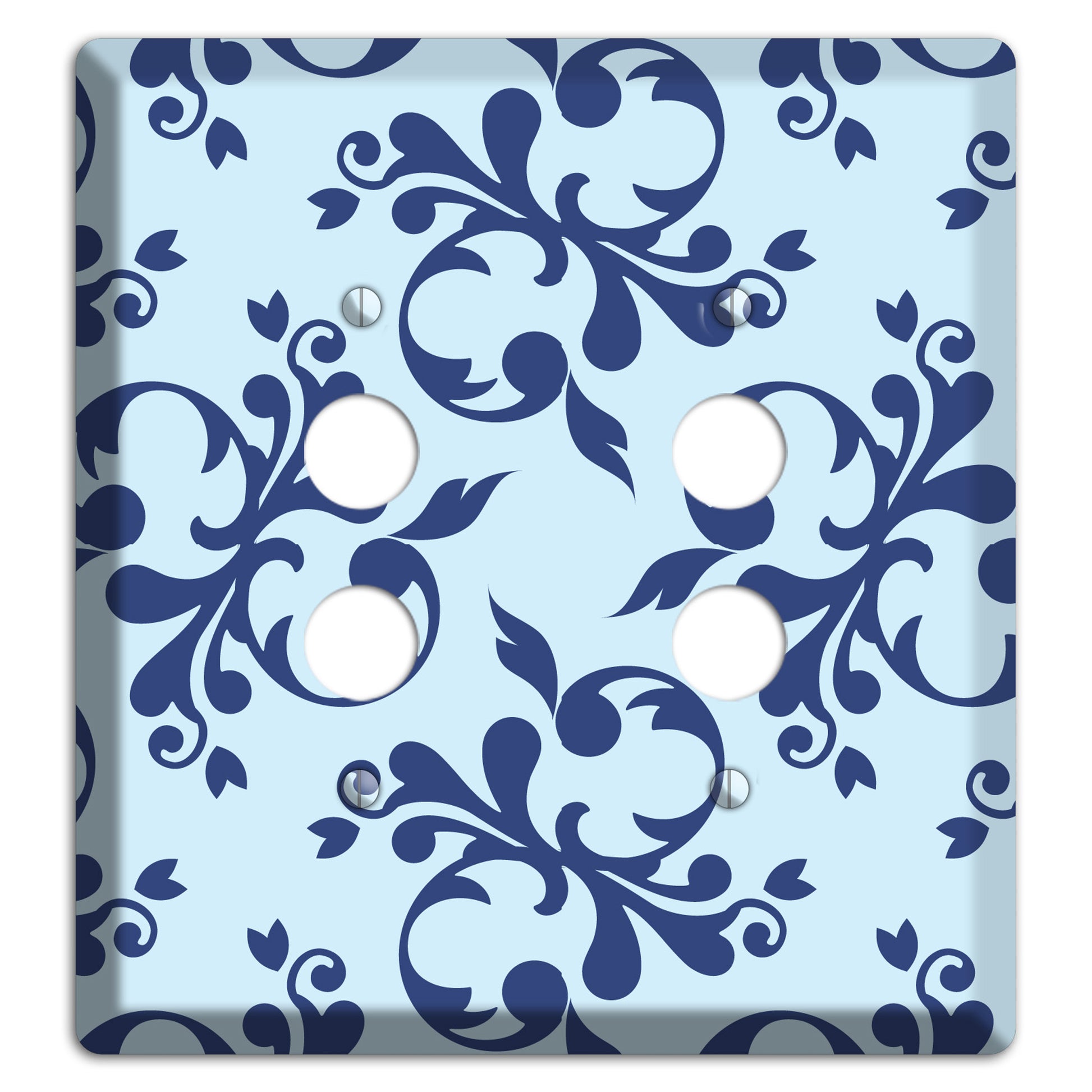 Blue Victorian Toile 2 Pushbutton Wallplate