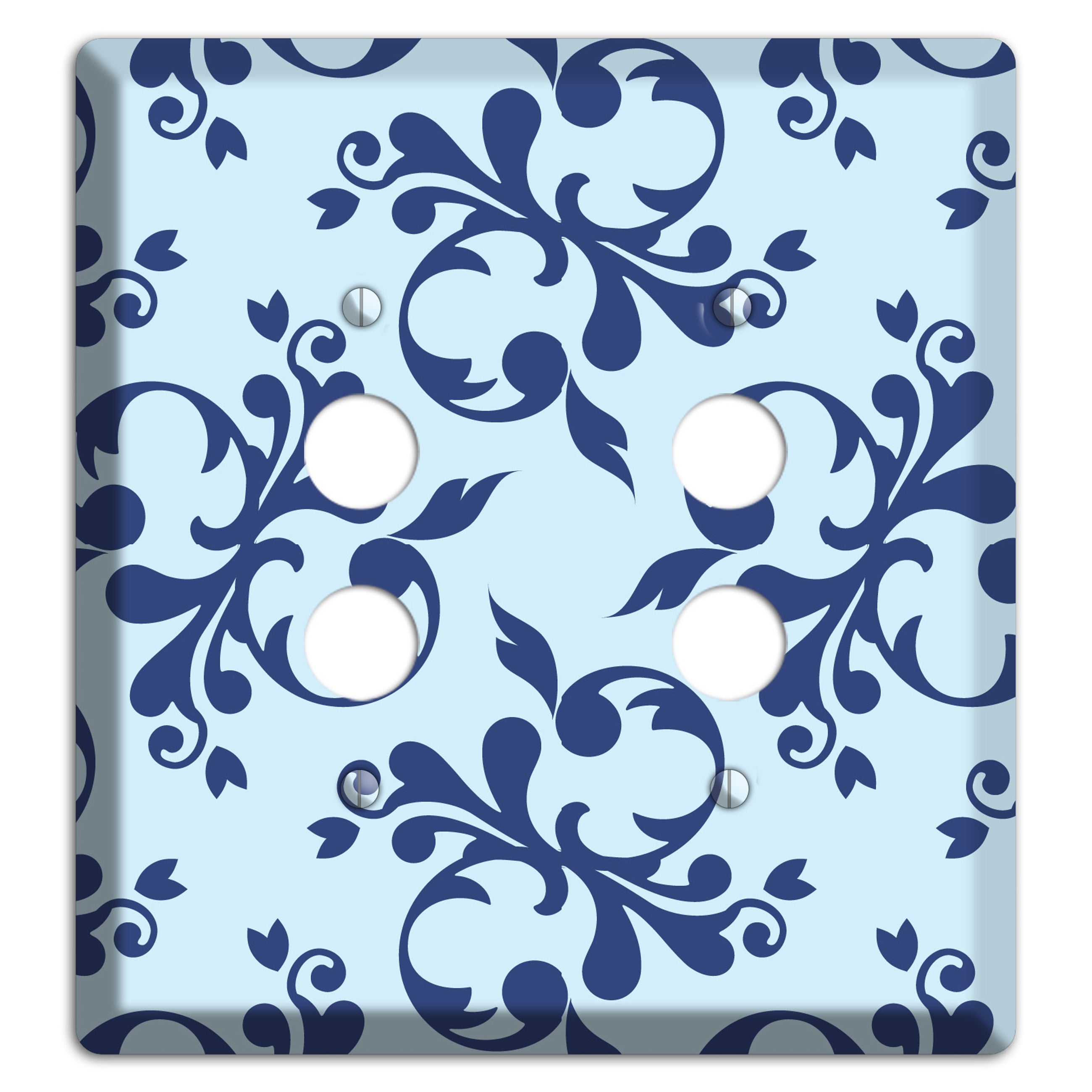 Blue Victorian Toile 2 Pushbutton Wallplate