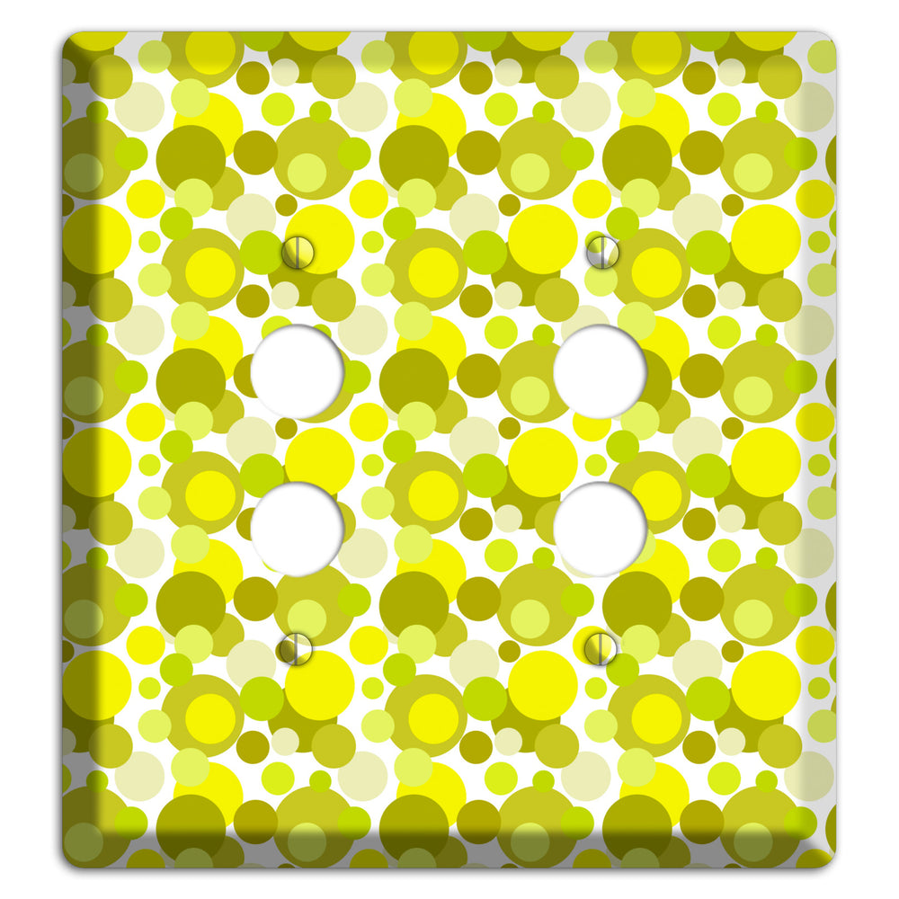 Multi Olive Bubble Dots 2 Pushbutton Wallplate