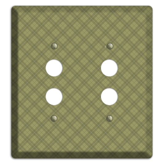 Green Plaid 2 Pushbutton Wallplate
