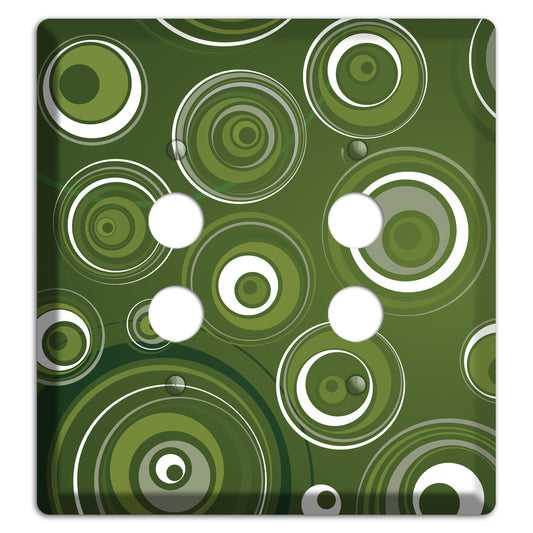 Green Circles 2 Pushbutton Wallplate