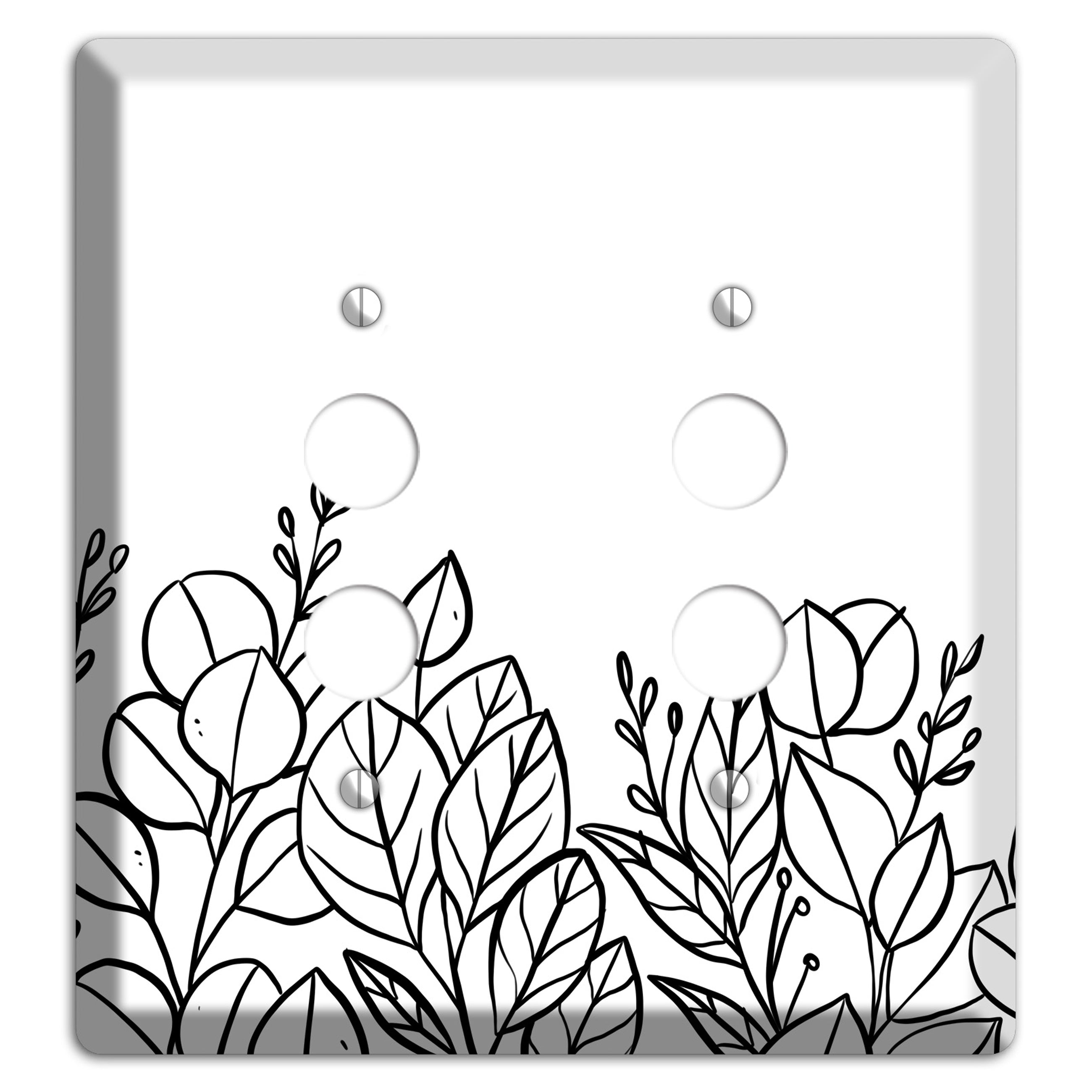 Hand-Drawn Floral 15 2 Pushbutton Wallplate