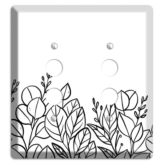Hand-Drawn Floral 15 2 Pushbutton Wallplate