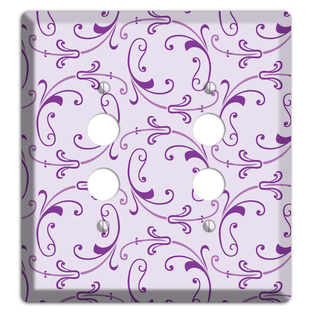 Lilac Victorian Sprig 2 Pushbutton Wallplate