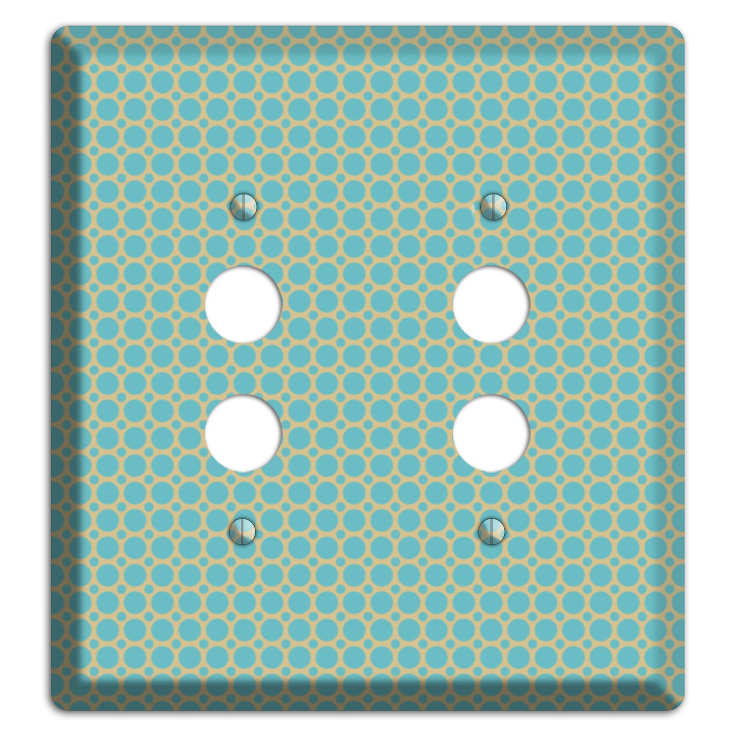 Dusty Blue Tiled Multi Small Dots 2 Pushbutton Wallplate