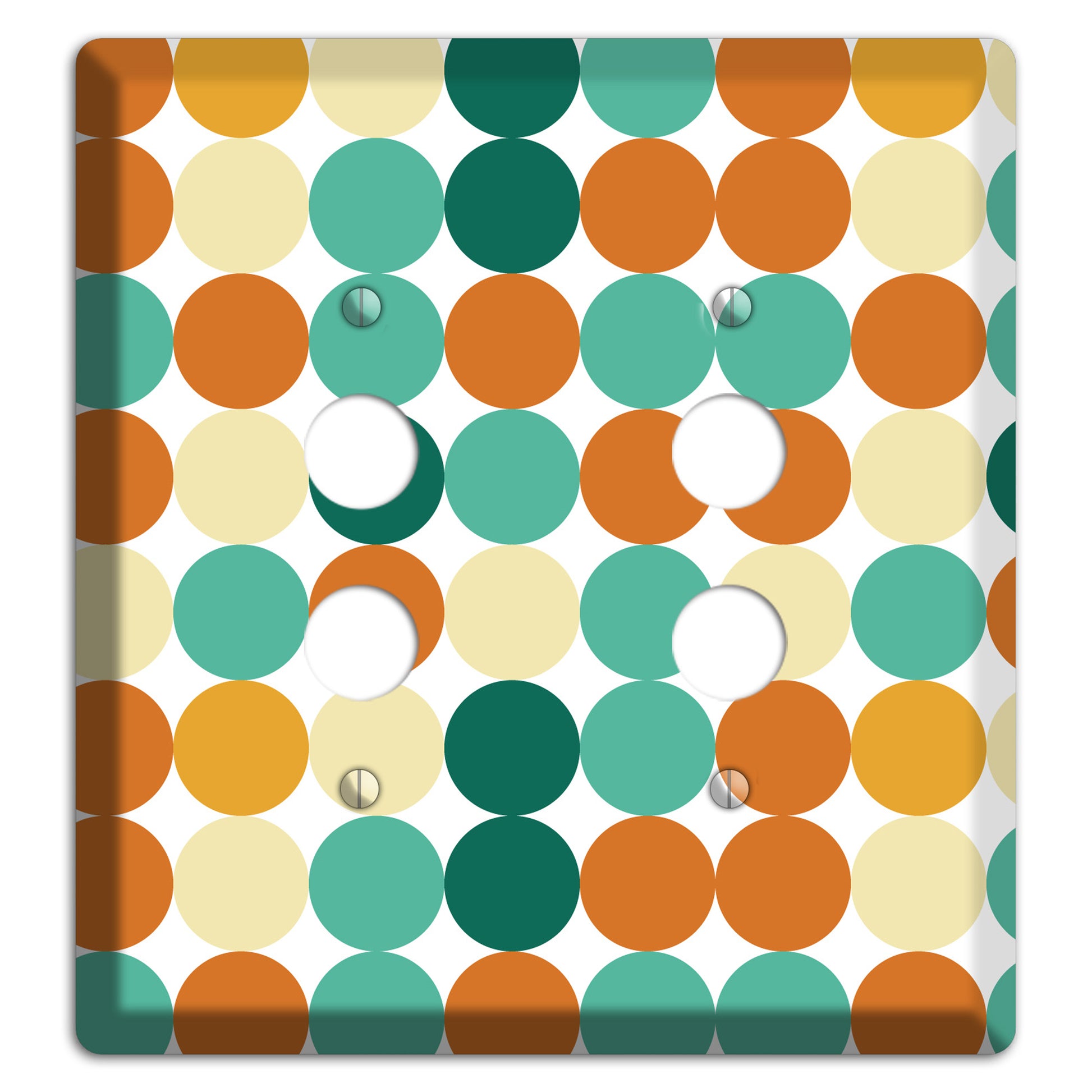 Multi Umber Jade Tiled Dots 2 Pushbutton Wallplate